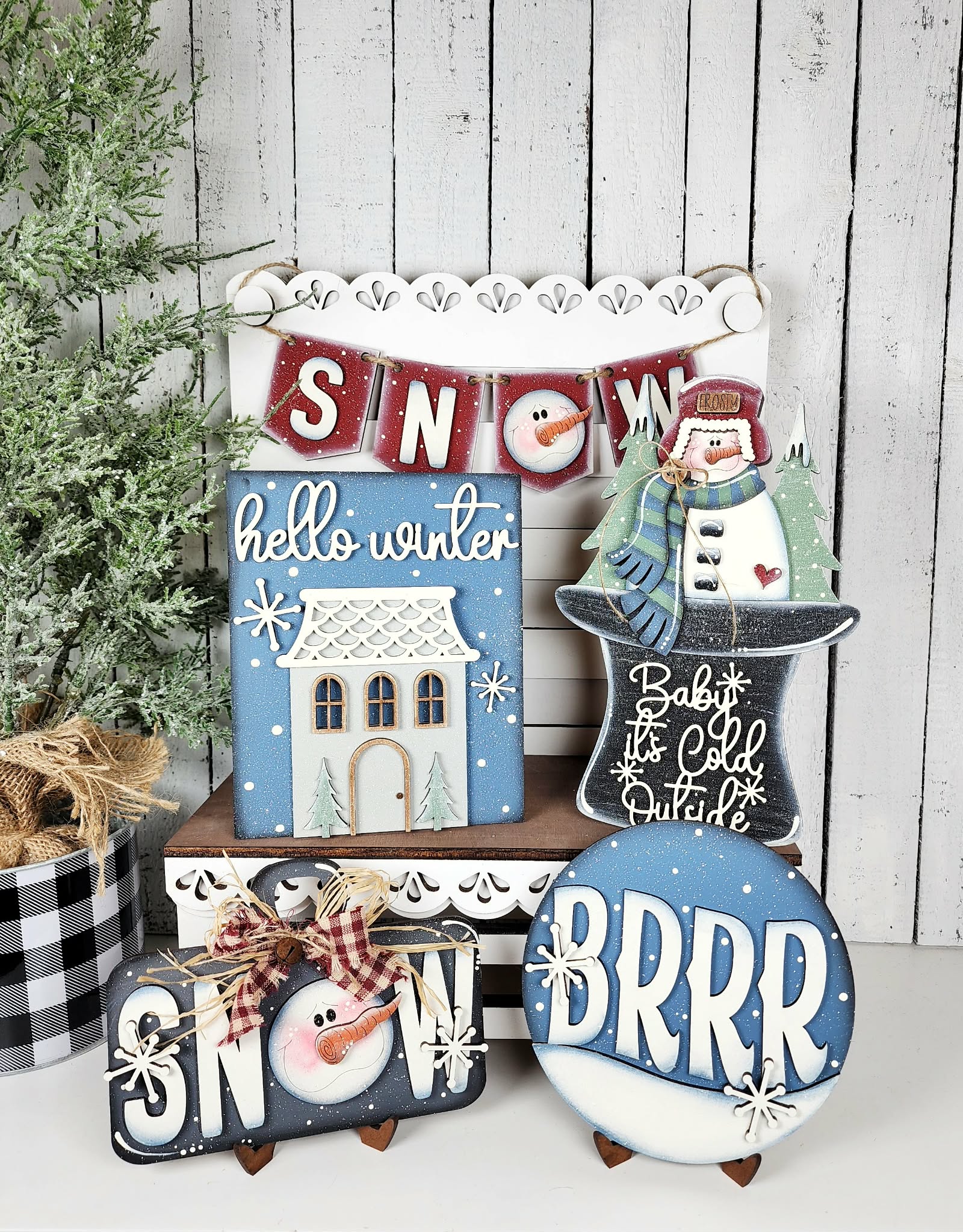 Winter Snowman Decor Set